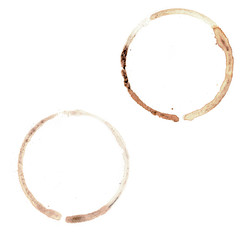 Coffee cup rings isolated on a white background