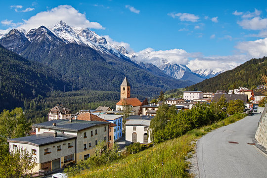 Ramosch Switzerland Mountains Landscape