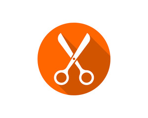 Scissor icon. Scissors vector design element or logo template. Isolated on white background.