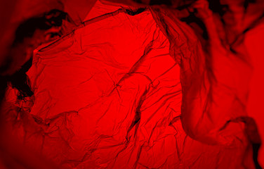 Abstract neon background. plastic bag close-up.