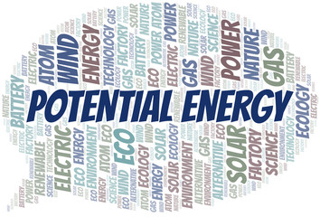 Fototapeta premium Potential Energy word cloud. Wordcloud made with text only.