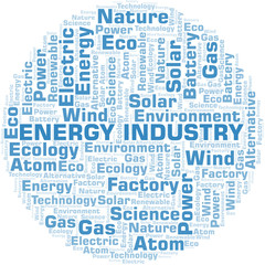 Energy Industry word cloud. Wordcloud made with text only.