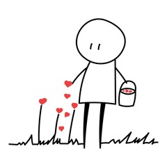 sketch on a sheet of romantic men