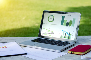 Laptop and business documents