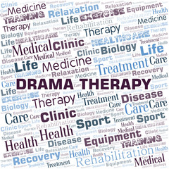 Drama Therapy word cloud. Wordcloud made with text only.