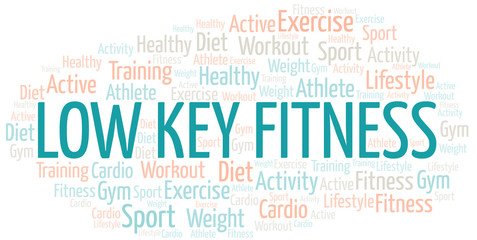 Obraz premium Low Key Fitness word cloud. Wordcloud made with text only.