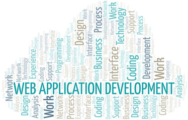 Obraz premium Web Application Development word cloud. Wordcloud made with text only.