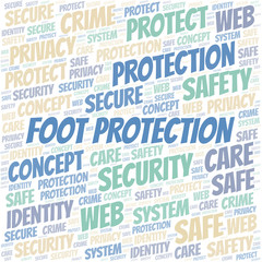 Foot Protection word cloud. Wordcloud made with text only.