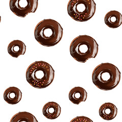seamless pattern with chocolate donuts