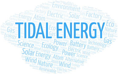 Tidal Energy word cloud. Wordcloud made with text only.