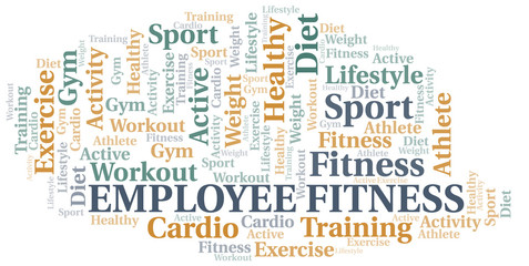 Employee Fitness word cloud. Wordcloud made with text only.