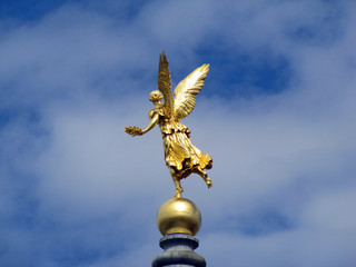 Fototapeta na wymiar of sculptures in the open blue sky