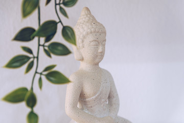 White Buddha isolated in white background