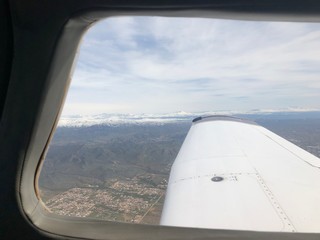 Fototapeta na wymiar view from the window of an airplane
