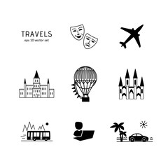 Travels - vector icons set.