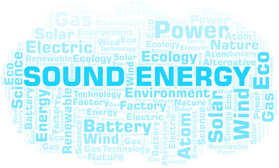 Fototapeta premium Sound Energy word cloud. Wordcloud made with text only.