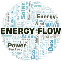 Energy Flow word cloud. Wordcloud made with text only.