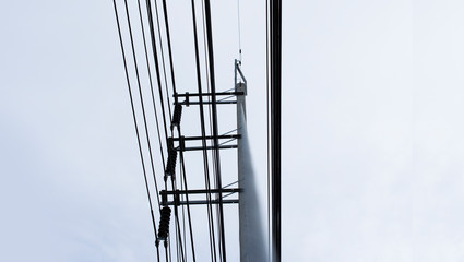 Power cord on the power pole