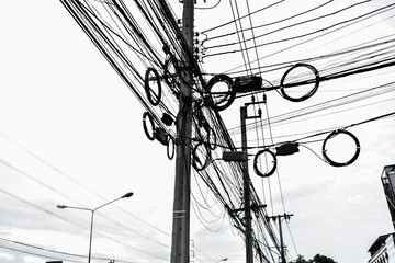electric pole and wires