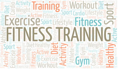 Fitness Training word cloud. Wordcloud made with text only.