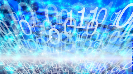 Obraz premium Video game computer programmer, internet digital data chaos