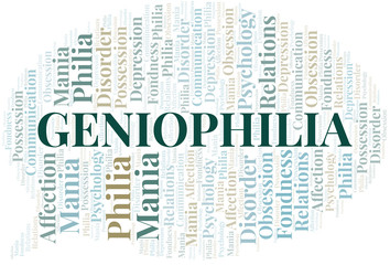 Geniophilia word cloud. Type of Philia.