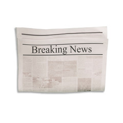 Mockup of Breaking News newspaper blank with textured space for text, headline and images.