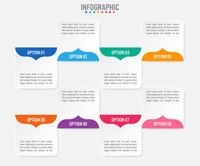 Business infographic labels template with 8 options.Creative concept for infographic..