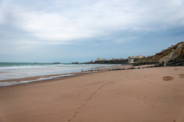 Biarritz Beach, France: Picturesque town on the Atlantic Ocean, in the Bay of Biscay. Aquitaine tourist resort renowned for its balsamic air, close to the Spanish border.