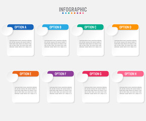 Business infographic labels template with 8 options.Creative concept for infographic..