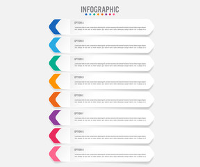 Business infographic labels template with 8 options.Creative concept for infographic..