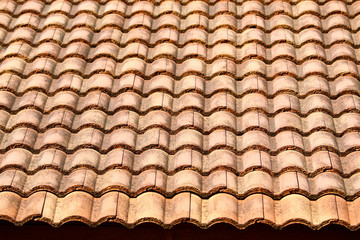ancient top roof tile pattern of house in rural