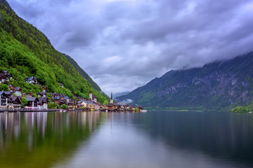 View of lake in Hallstatt, Austria.