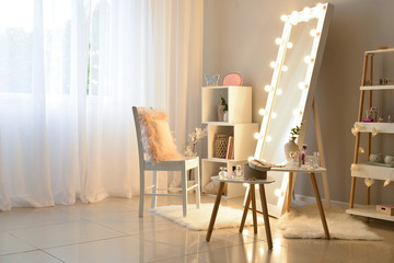 Interior of modern makeup room