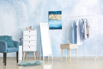 Interior of modern dressing room