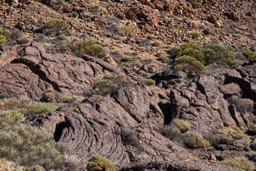 Teide National Park Roques de Garcia in Tenerife at Canary Islands
