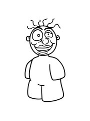 wahnsinnig verrücktes gesicht crazy kopf kleiner winziger zwerg clipart comic cartoon design cool lustig mann junge