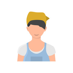 Cleaning service worker color vector icon. Flat design