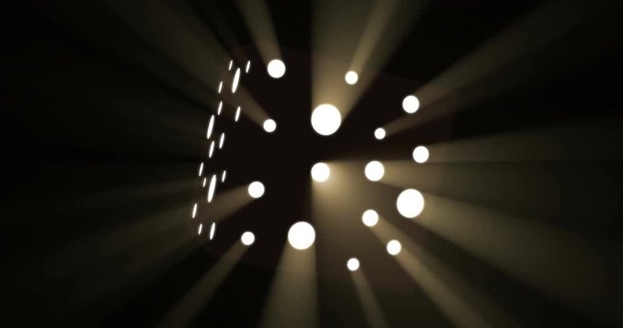 Cube spinning with illumination. Light effect. 4k video