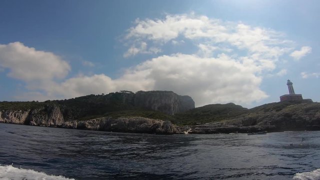 Italy, Capri, panoramic views from the boat during the tour of the island.