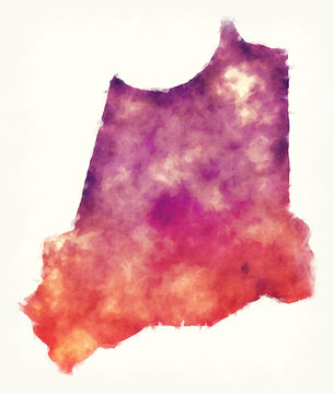 Batha region watercolor map of Chad