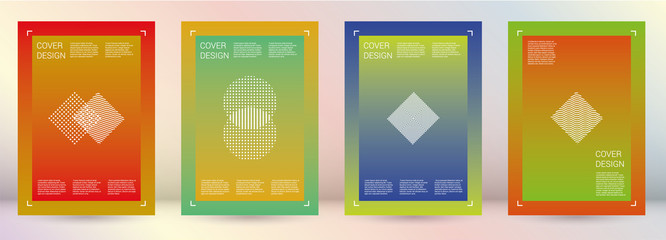 Futuristic Vector Geometric Cover Design with Gradient and Abstract Lines and Figures for your Business. Template Design with Hologram, Gradient Effect for Electronic Festival.