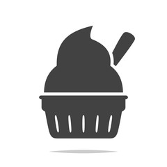 Cup sundae ice cream icon vector isolated