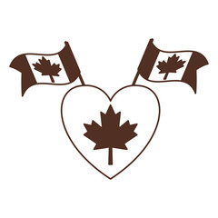 Maple leaf flag heart and Canada design