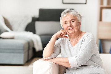 Portrait of elderly woman in nursing home