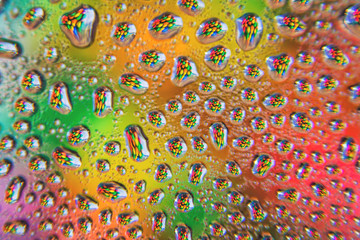 Colorful water drops