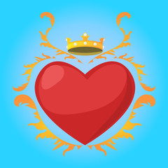 Heart and crown