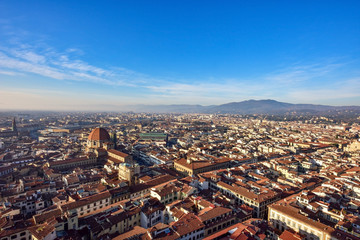 Obraz premium aerial view of Florence from Cathedral of Santa Maria del Fiore. Panorama of Firenze. 