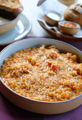 prawn risotto rice with tomato sauce