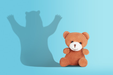 Teddy bear toy with shadow